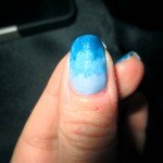 Gradient nail unghie varie tonalità azzurro