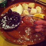 Fonduta di cioccolata e frutta ai Tre scalini